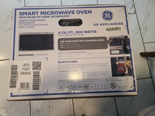 GE JES1095DMBB 0.9 CU. FT. Mid-Size 900W Black Microwave Oven.New - Picture 2 of 2