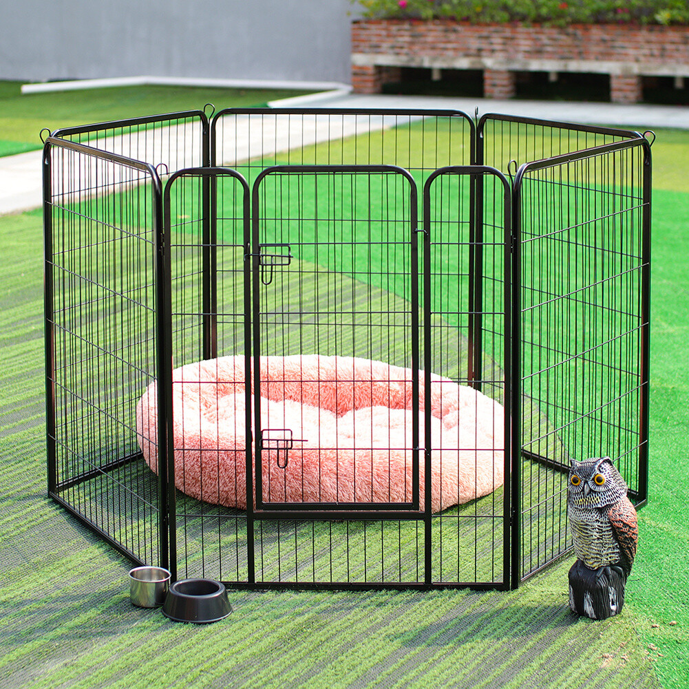 Large Tall 6 Panels Pets Play Pen Dog Puppy Playground Cage Metal