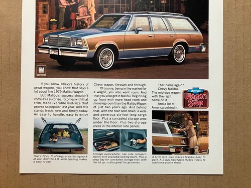 1979 Chevy Malibu "The fastest-selling mid-sized wagon" Print Ad, 8 1/8"x10 5/8" - Picture 3 of 3