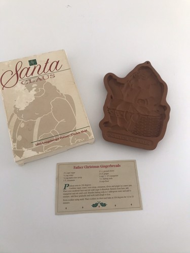 Longaberger Pottery Cookie Mold 1992 Santa Claus - Picture 3 of 6