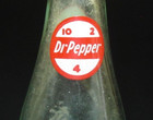Vintage Light Green Glass Soda Bottle 10 2 4 Dr Pepper Red White Label 10 oz — photo 5