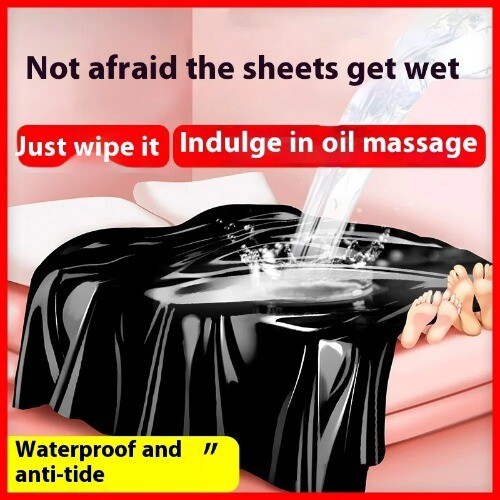 Real Waterproof PVC Adult Bedsheets Bed Cover Couple Flat Sheet Oil SPA Coverlet - Picture 8 of 19