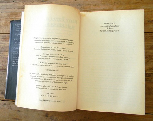 Harry Potter and the Half-Blood Prince by J.K.Rowling 1st(Misprint)Edition 2005  - Picture 2 of 8