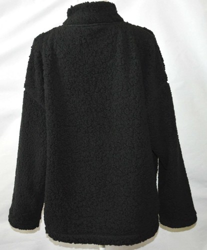 True Craft Funnel Neck Sherpa Pullover Black Jacket Women's Plus Size 2X - Picture 3 of 3