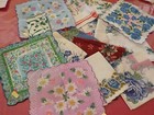 Vintage Lot Of15 Ladies Hankies Varied Colors Floral Signed 1 St Pattys Some Ne