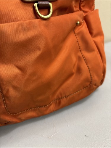 Tumi Geneva Carryall bag Orange Nylon Purse Gold Tone Hardware 16x11x7 RARE! - Picture 3 of 22