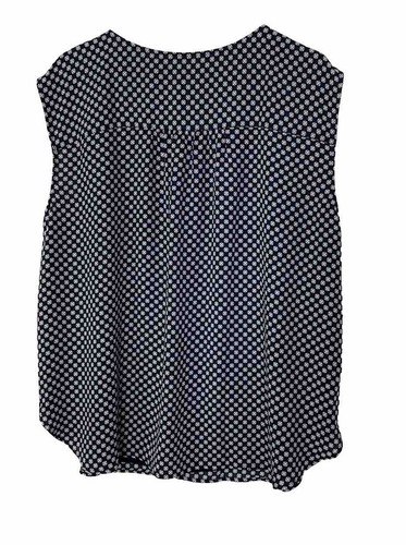 Loft Women's Size XL Blue White Red Print Sleeveless Blouse Top - Picture 4 of 6