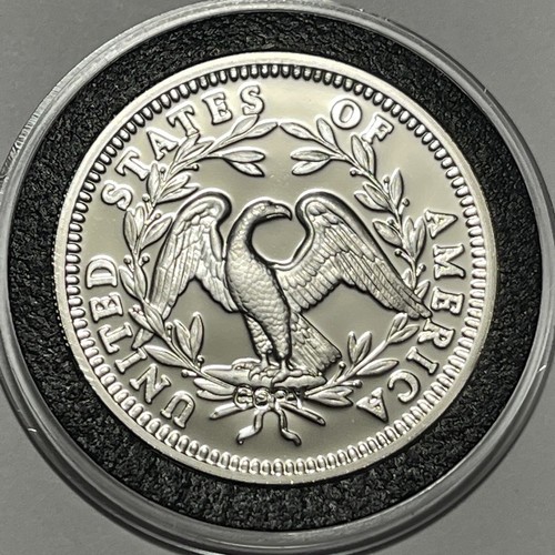 1794 capelli fluenti dollaro prova moneta copia 1 oncia troy .999 argento fine medaglia rotonda - Foto 7 di 15
