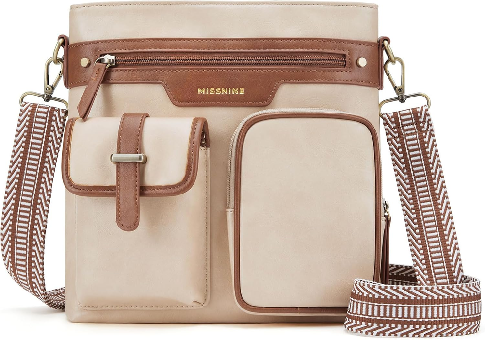 Crossbody Bags for Women Multi Pocket Purses Soft Leather Medium Shoulder Handba