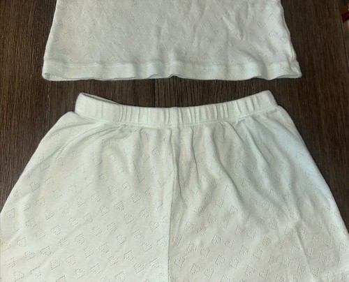 Rene Rofe Girl Hearts Tank Top Shorts Set Size 8 Mint Pajamas Casual Set - Picture 10 of 17
