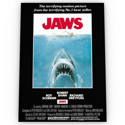 Jaws Filmposter Satin Hochwertig Archiv Atemberaubend A1 A2 A3