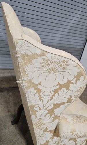 Kittinger Colonial Williamsburg Mahogany Wing Chair Schumacher Fabric CW 163 - Picture 5 of 11