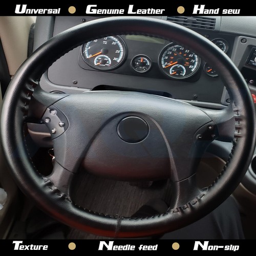 Funda para volante de coche DIY de cuero genuino antideslizante para 15"/38 cm - Imagen 4 de 12