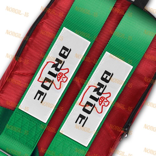 Green Harness Adjustable Shoulder Straps Red Bride Racing Carbon Style Backpack - Picture 4 of 5