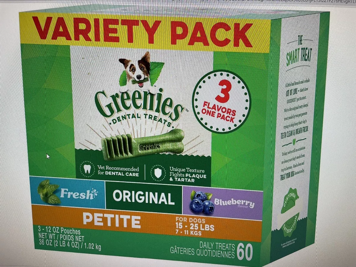Greenies petite dental clearance dog treats 60 count