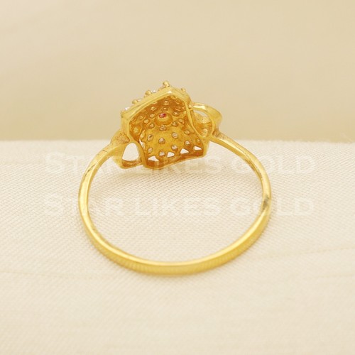 Gold Ring 18k Gold Ring for Women Wedding Jewelry Size 7.5 Handmade Design Ring - Picture 3 of 6