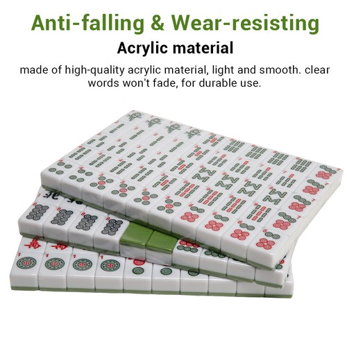 144 Tiles Mahjong Set Heavy Duty Classic Strategy Game with Carrying Travel Case - Picture 6 of 12