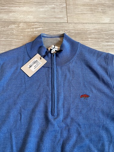 Peter Millar Sweater Vest Mens M Merino Wool Silk 1/4 Zip Cape Golf Club NWT - Picture 2 of 11