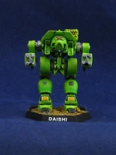 Painted Daishi, Clan Jade Falcon, FASA Battletech Ral Partha, Catalyst Metal