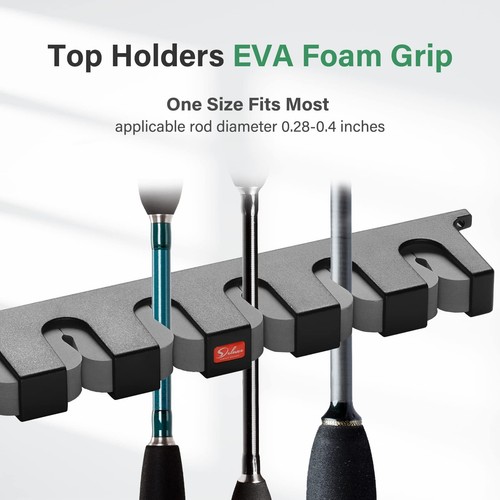 Simple Deluxe Fishing Rod Holders Wall Mounted Great Pole Holder Rack 6/12 Rods - Picture 28 of 72