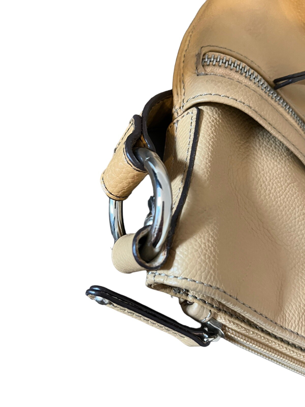 Tignanello Beige Multipocket Soft Pebbled Leather… - image 10