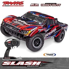 TRAXXAS# TRX58334-4-RED Slash 1/10 2WD Short-CourseTruck Rot RTR BL-2S Clipless