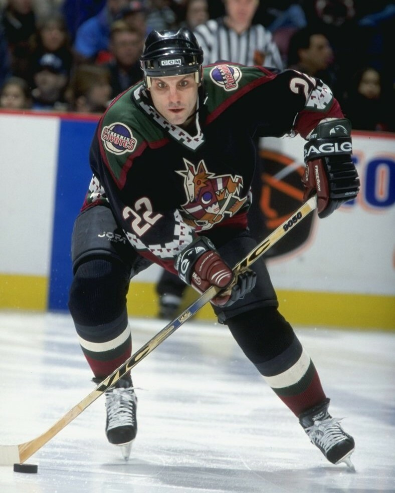 RICK TOCCHET 8X10 PHOTO PHOENIX COYOTES PICTURE NHL WITH PUCK | eBay