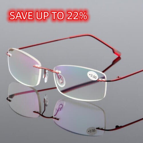 Herren Damen Randlose Memory Titanlegierung Anti-Blaulicht Lesebrille Neu - Bild 3 von 19