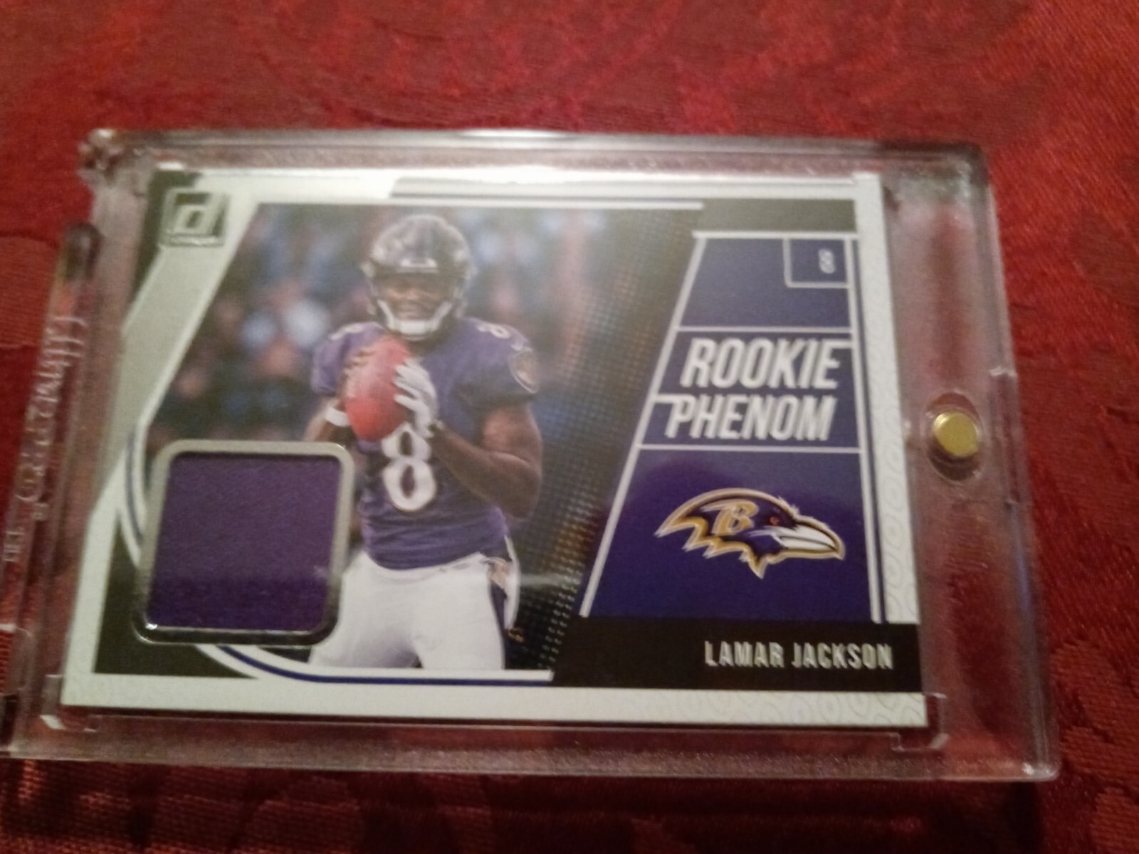 Lamar Jackson 2018 Donruss Rookie Phenom Jersey Rookie Card
