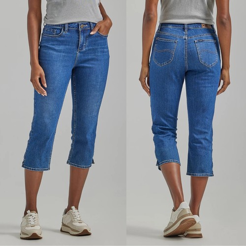 Womens Lee® Denim Jeans Legendary Capri Relaxed Cropped Jeans 3/4 Stretch Lee - Picture 14 of 22