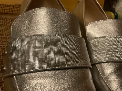 Nine West silberne flache Schuhe geschimmert glänzend Halbschuhe Größe 7,5 M - Bild 6 von 6