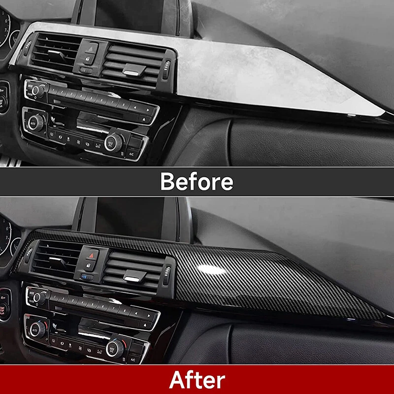 Ajuste BMW F30 320i 340i 2012-2019 fibra de carbono consola central tablero panel moldura Foto 4 de 4