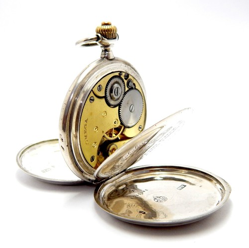 Pocket Watch OMEGA Hunter Grand Prix Paris Circa 1915 Case Silver 52mm Working - Picture 4 of 10