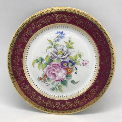 FAB Vintage Lazeyras Limoges France Handpainted Floral Plate Signed M.Yoss 7.5”D - Picture 1 of 8