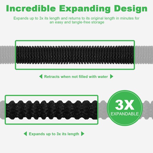 25-100FT Heavy Duty Expandable Flexible Garden Hose Water Pipe Gun Spray Nozzle - Picture 7 of 27