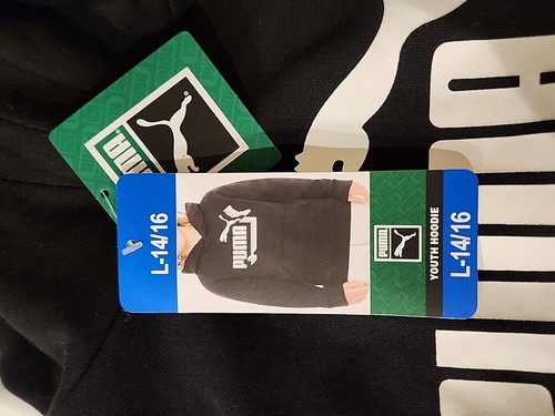 Puma Hoodies Kids Pullover, Black, Size L. (14/16). New - Picture 5 of 7