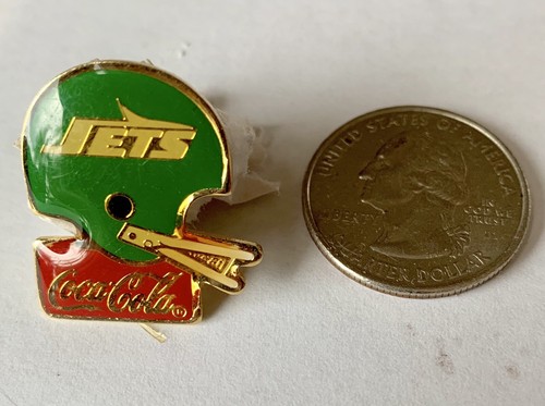 New York Jets Coca-Cola Metal Helmet Pin Vintage 1985 NFL Licensed L6 - Picture 2 of 3