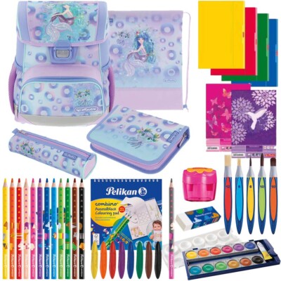 Herlitz Schulranzen Set Loop Plus Mystic Mermaid 14-teilig Mädchen Meerjungfrau