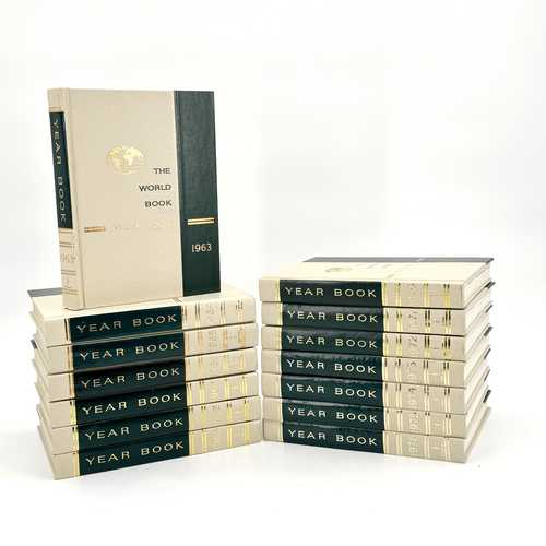 The World Book Year Book Lot 1963-1976 - 14 Volumes Vintage Reference Set