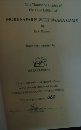 MORE SAFARIS BWANA GAME Eric Balson African Hunting Hunters lions lion elephants - Picture 2 of 2