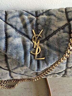 Yves Saint Laurent Denim Puffer Toy Purse Rodeo Blue | eBay