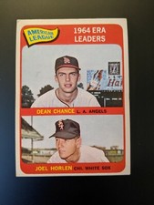 1965 Topps Baseball 7 AL ERA Leaders Dean Chance & Joel Horlen - Fair