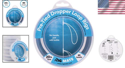 20 lb Pre-Tied Dropper Loop Rigs - Perfect for Saltwater & Freshwater Fishing - Picture 2 of 9
