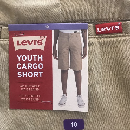 NEW! Levi's Youth Cargo Shorts Boys 10 Regular Tan Flex Stretch Cotton Waist 25 - Picture 5 of 10