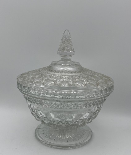 Piatto porta caramelle vintage Wexford ancoraggio con piedini trasparenti e coperchio - Foto 1 di 5