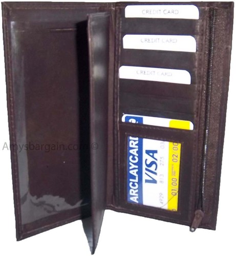 Lot of 2. Checkbook wallet Leather Checkbook cover. Credit card wallet. zip case - Picture 4 of 12