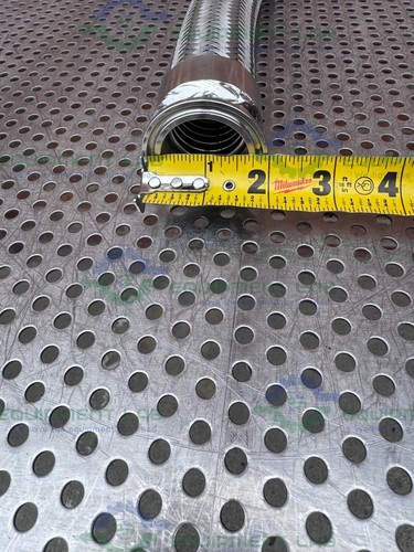 Manguera de acero inoxidable trenzada de 16" sin marca con accesorio sanitario de 1 1/2" - Imagen 8 de 12