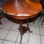 mid century inlaid walnut lamp table / side table