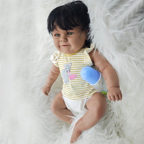 Black Reborn Baby Doll Soft Vinyl Toddler Painted African American Baby Girl Toy - Picture 6 of 8