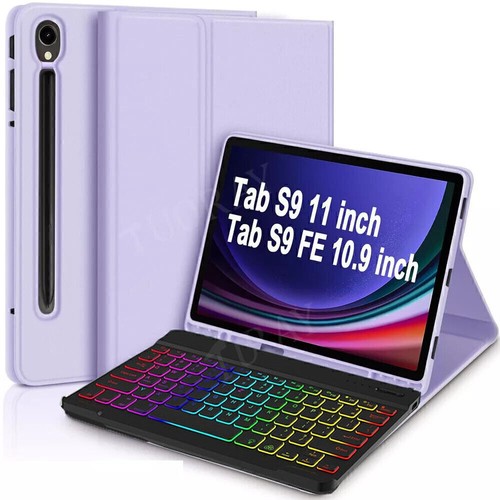 Beleuchtete Tastatur Hülle Maus Für Samsung Galaxy Tab A8 A9+ S9 FE S8 S6 Lite - Bild 18 von 66